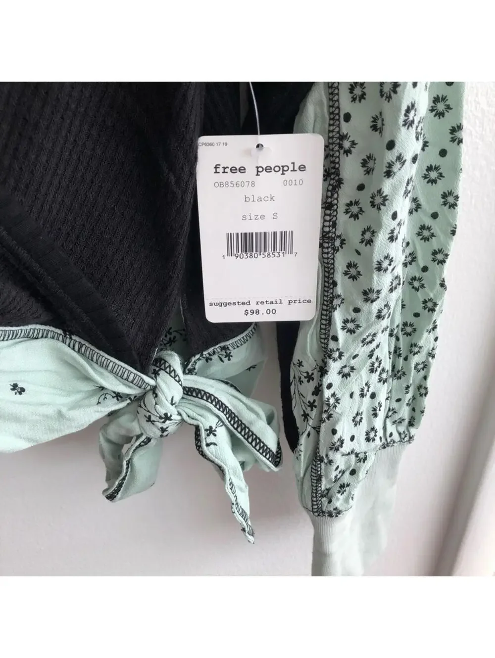 NWT Free People Auxton Thermal Kimono Style Top Women's Size S Boho Chic